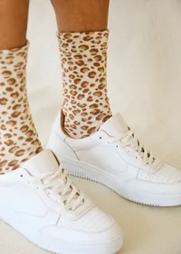Chaussettes léopard - Léopard Crème — view 2