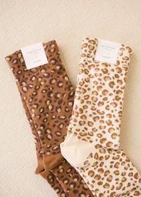 Chaussettes léopard - Léopard Marron — view 2