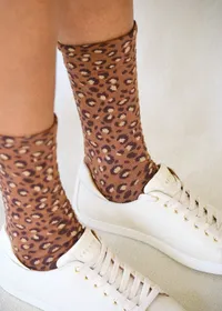 Chaussettes léopard - Léopard Marron — view 4