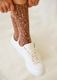Chaussettes léopard - Léopard Marron — view 5