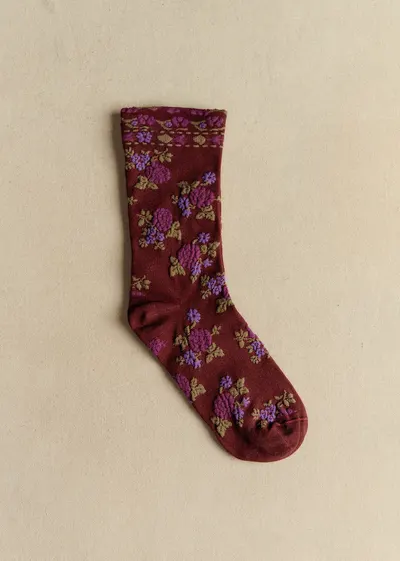 Chaussettes Lio - Fleurs Violet