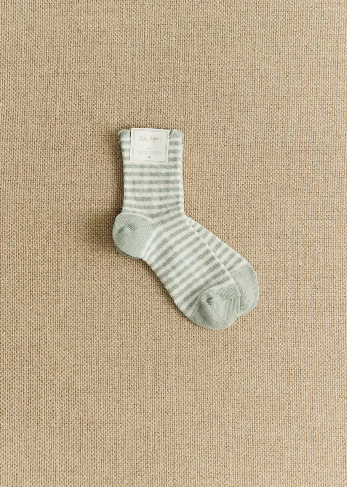 Chaussettes Vichy - Bleu Celadon