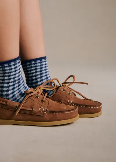 Chaussettes Vichy - Bleu Marine