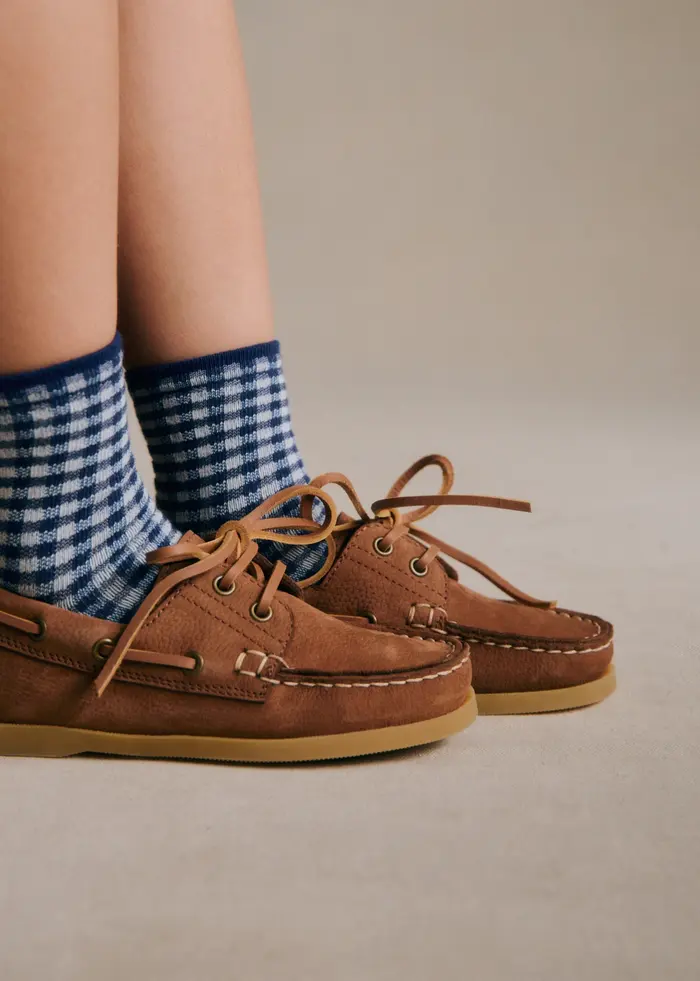 Chaussettes Vichy - Bleu Marine
