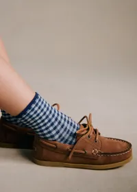 Chaussettes Vichy - Bleu Marine — view 2
