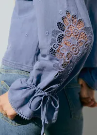 Chemise Akiraly - Broderie Unie Oeillet Bleu — view 3