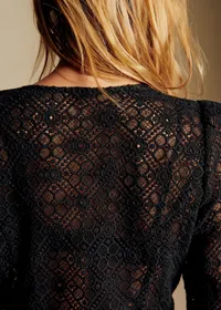 Chemise Alwane - Guipure Unie Noir — view 2