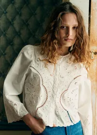 Chemise Alycia - Broderie Placée Ecru — view 2
