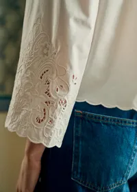 Chemise Alycia - Broderie Placée Ecru — view 3