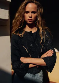 Chemise Alycia - Broderie Placée Noire — view 2