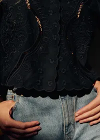 Chemise Alycia - Broderie Placée Noire — view 4