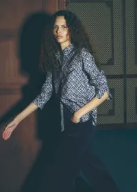 Chemise Annie - Sézane x Antoinette Poisson - Bleu Imprimé Noisettes — view 2