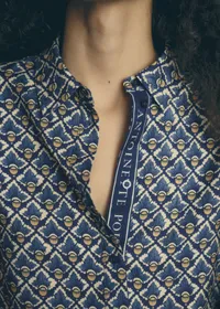 Chemise Annie - Sézane x Antoinette Poisson - Bleu Imprimé Noisettes — view 3