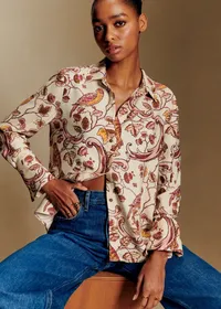Chemise Annie - Sézane x Antoinette Poisson - Imprimé Oiseaux Roses — view 2
