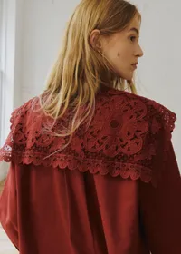 Chemise Astrid - Sézane x SEA NY - Broderie Unie Bordeaux — view 5