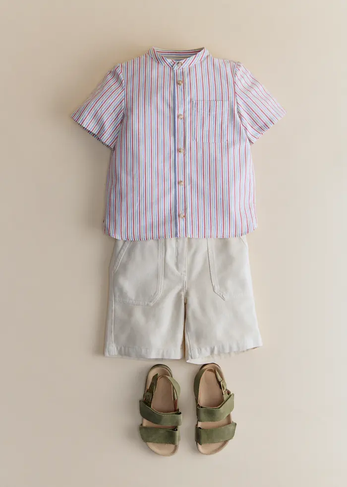 Chemise Benicio - Rayure Rouge Bleu Jaune