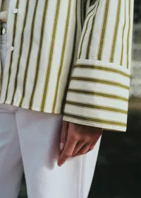 Chemise Bilma - Écru Rayures Kaki — view 4