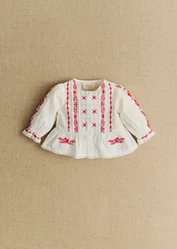 Chemise Charlina - Blanc / Broderie Rouge — view 2