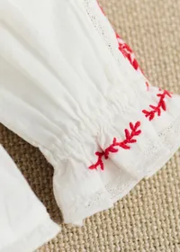 Chemise Charlina - Blanc / Broderie Rouge — view 4
