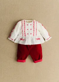 Chemise Charlina - Blanc / Broderie Rouge — view 5