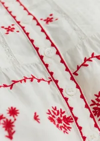 Chemise Charlina - Blanc / Broderie Rouge — view 3