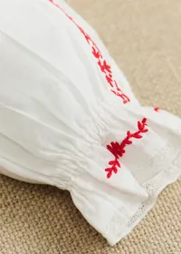 Chemise Charlina - Blanc / Broderie Rouge — view 4