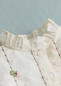 Chemise Chlo - Broderie Sauge / Camel Fond Ecru — view 2