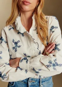 Chemise Chlo - Bico Bleu Fond Ecru — view 2