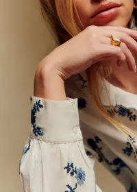 Chemise Chlo - Bico Bleu Fond Ecru — view 3