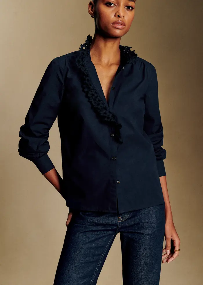 Chemise Chlo - Broderie unie marine