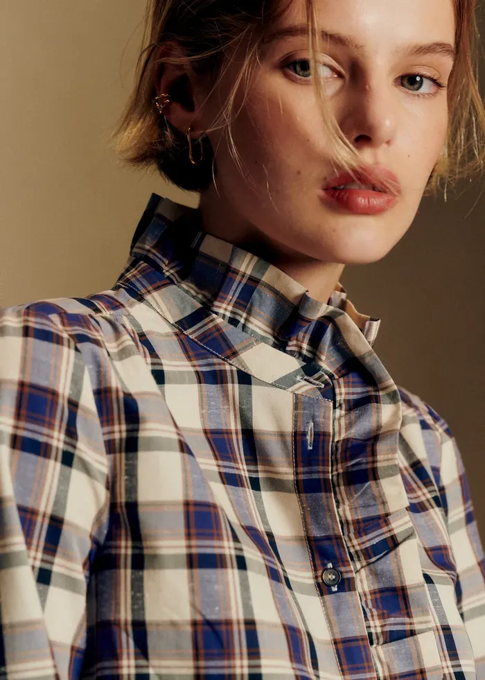 Chemise Chlo - Carreaux Marine et Ecru