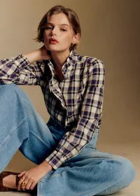 Chemise Chlo - Carreaux Marine et Ecru — view 2