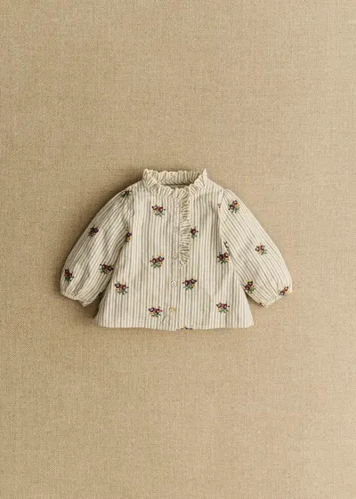 Chemise Chlo - Petit Sézane x Antoinette Poisson - Rayures Broderies Boutonnières