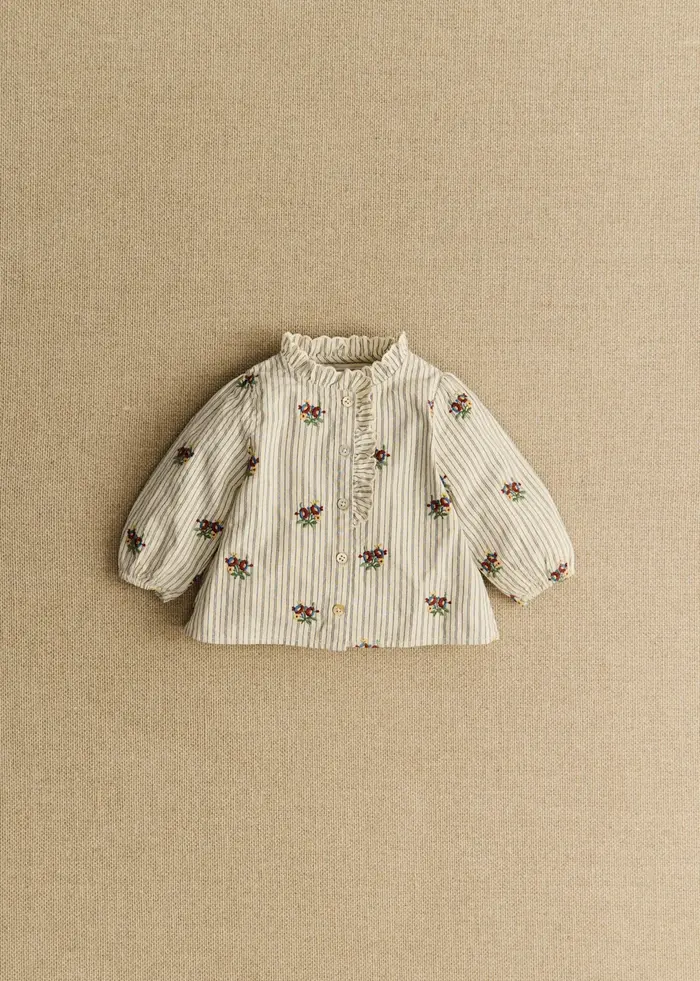 Chemise Chlo - Petit Sézane x Antoinette Poisson - Rayures Broderies Boutonnières