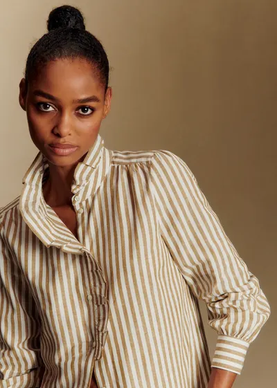 Chemise Chlo - Rayures Ecru Camel