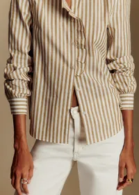 Chemise Chlo - Rayures Ecru Camel — view 2