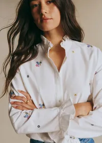 Chemise Erine - Broderie Contrastée Multico Fond Ecru — view 2