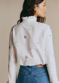 Chemise Erine - Broderie Contrastée Multico Fond Ecru — view 4