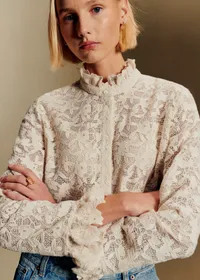 Chemise Erine - Guipure Unie Fleur Ecru — view 2