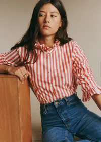Chemise Erine - Rayures Rouge et Ecru — view 2