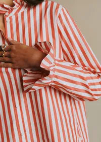Chemise Erine - Rayures Rouge et Ecru — view 3