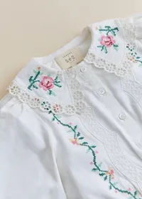 Chemise Henria - Sézane x SEA NY - Broderie Contrastée Mini Multico Fond Écru — view 2