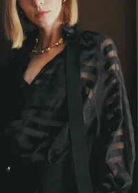 Chemise Hillis - Rayures Transparentes Noir — view 3