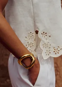 Chemise Isea - Broderie Contrastée Crème Fond Écru — view 3