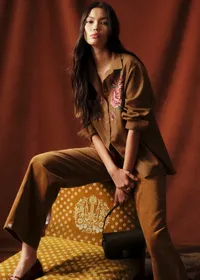 Chemise Jeanette - Sézane x Baziszt - Fleurs Multico Fond Café — view 3