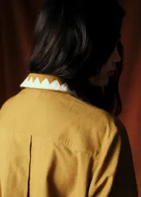 Chemise Jeanette - Sézane x Baziszt - Géo Ecru Fond Mordoré — view 3