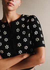 Chemise Lorna - Guipure Contrastée Noir Fleur Écru — view 2