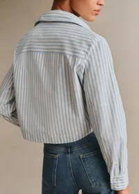 Chemise Maella - Rayures Bleu Ciel et Écru — view 2