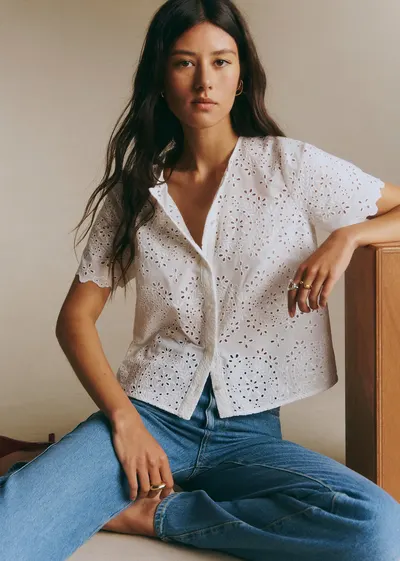 Chemise MANON - Broderie Unie Ecru