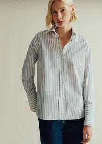 Chemise Marilis - Rayures Ecru Bleu — view 2